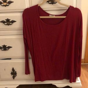 red long sleeve shirt
